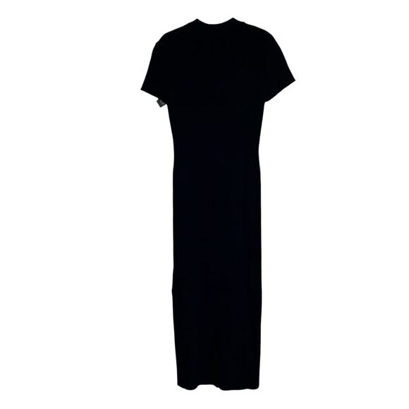 House of Harlow 1960 Sz XS NWT Ribbed Knit Polo Dress Midi Short Sleeve Black - Picture 9 of 16